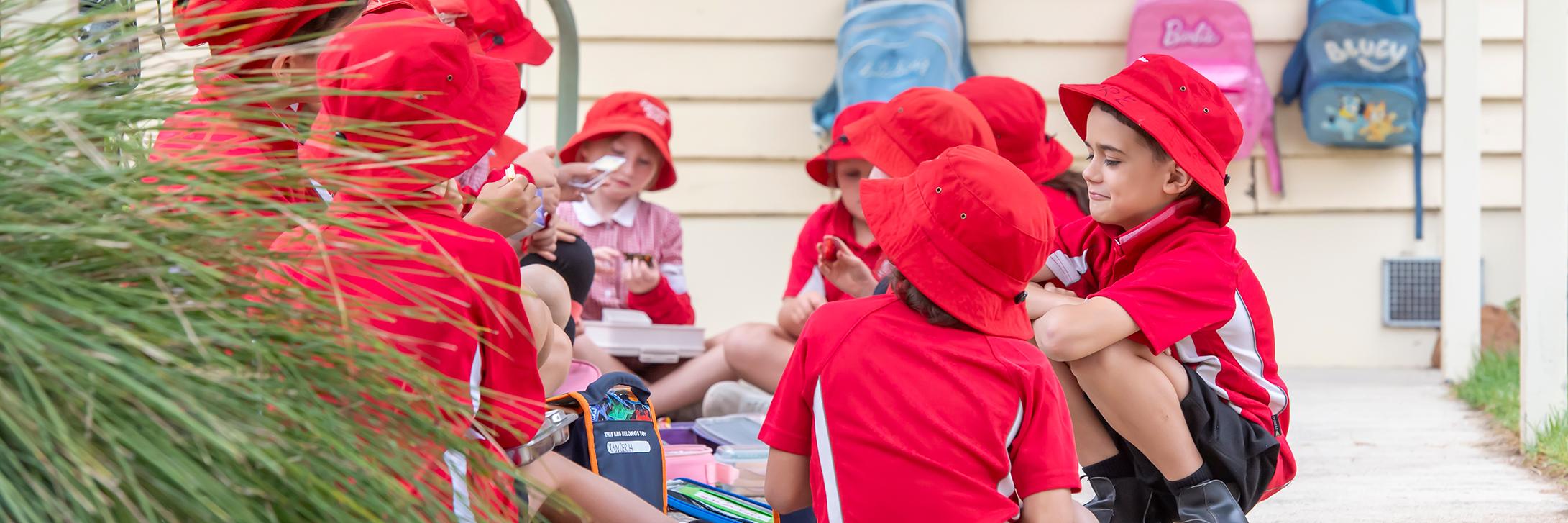 Recess Children Eating